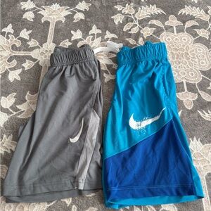 Nike Kids' Gray and Blue Athletic Shorts